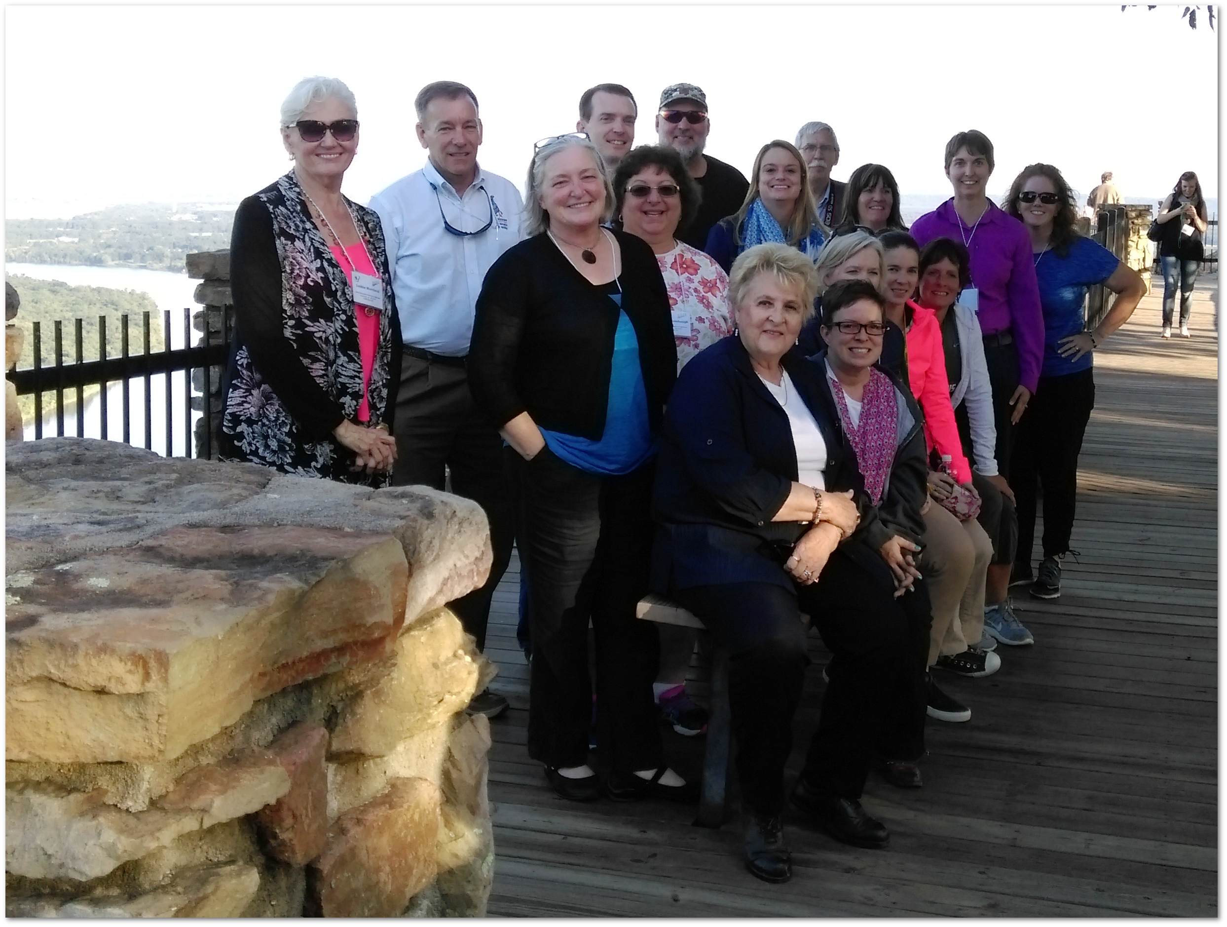 Attendees of the NACD Executive Director Conference pose in front of the Arkansas River. PACD Executive Director Brenda Shambaugh is pictured in the middle row, second from the left.